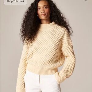 J Crew Honeycomb mockneck sweater in wool blend